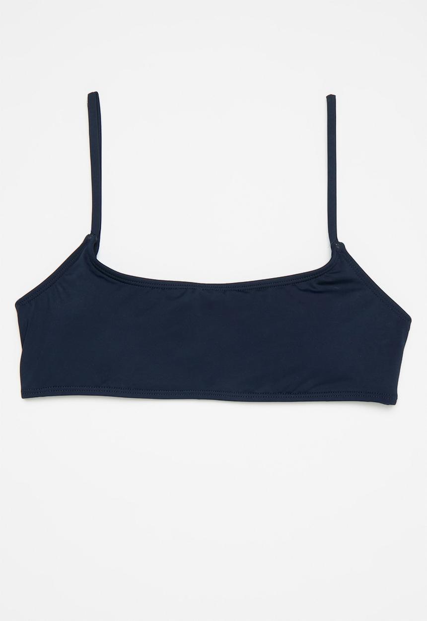 Cotton On - Straight Neck Crop Bikini Top - Midnight
