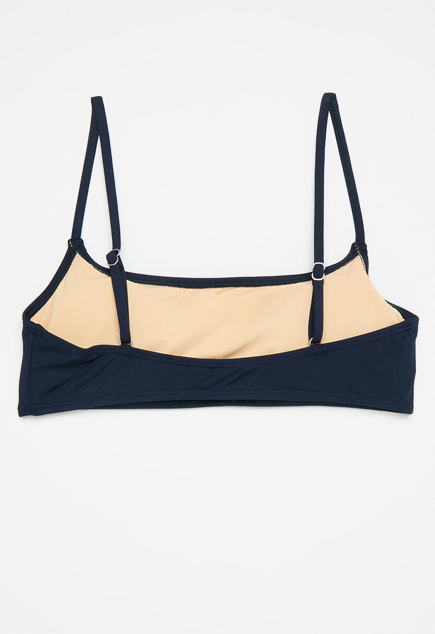 Cotton On - Straight Neck Crop Bikini Top - Midnight