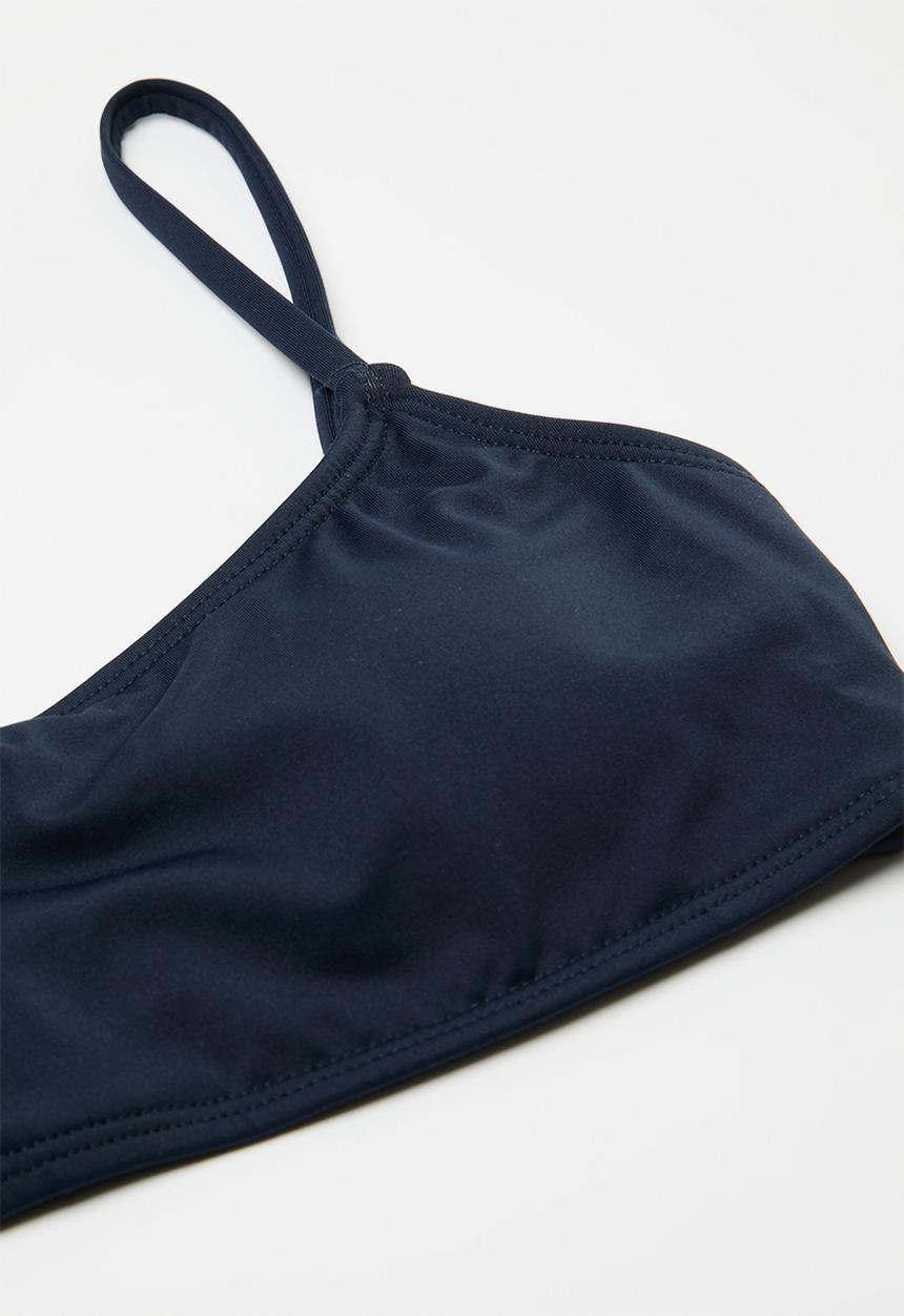 Cotton On - Straight Neck Crop Bikini Top - Midnight