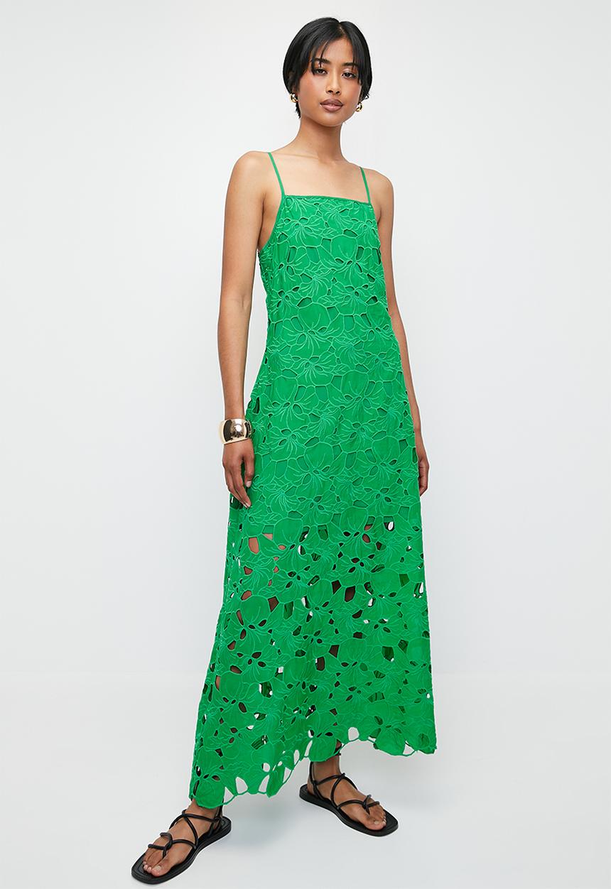 Superbalist - Anglaise slip dress - green