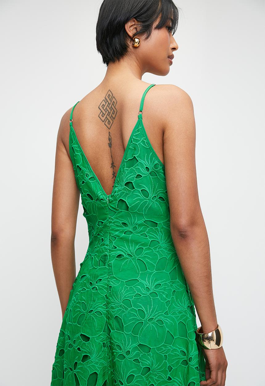 Superbalist - Anglaise slip dress - green