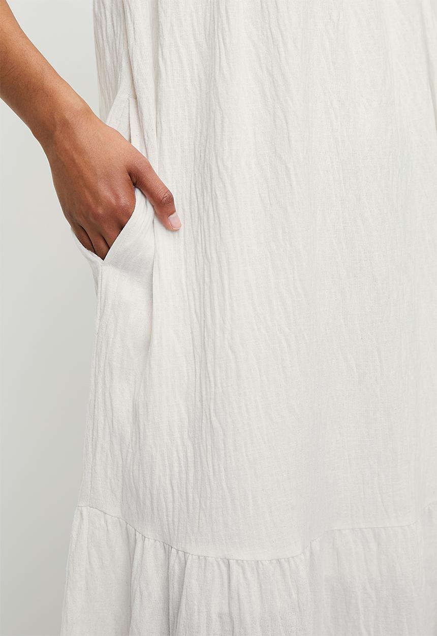 Superbalist - Strapless volume trapeze maxi dress - white cap gray