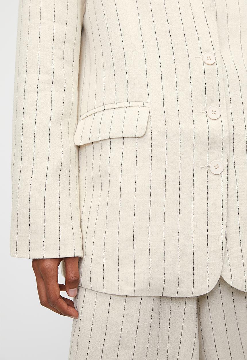Superbalist - Co-ord linen blend blazer - ecru stripe