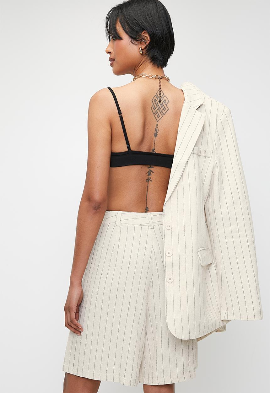 Superbalist - Co-ord linen blend walk shorts - ecru stripe