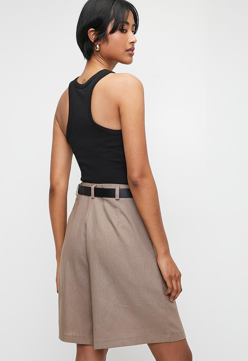 Superbalist - Co-ord linen blend walk shorts - taupe