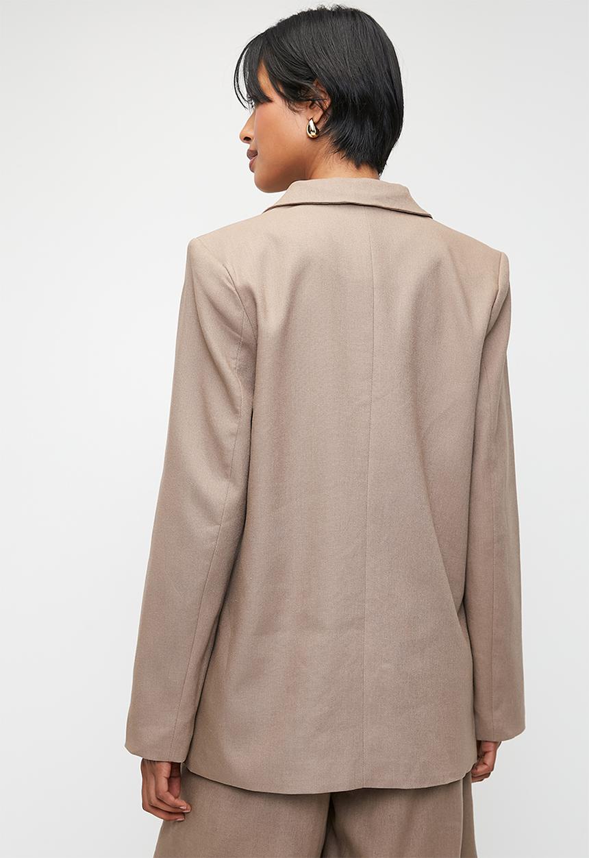 Superbalist - Co-ord linen blend blazer - taupe