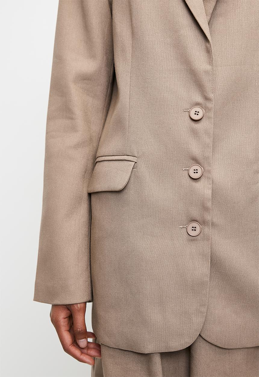 Superbalist - Co-ord linen blend blazer - taupe