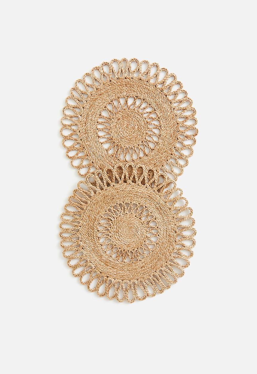 H&M - 2-Pack jute place mats - beige