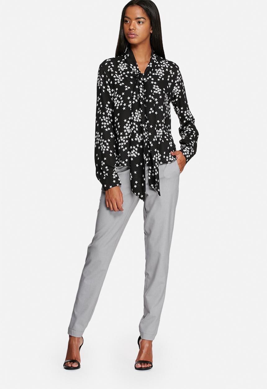 Glamorous - Star Print Pussy Bow Blouse