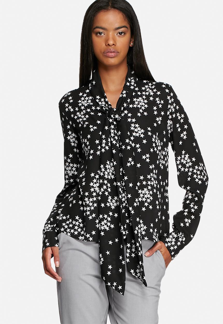 Glamorous - Star Print Pussy Bow Blouse