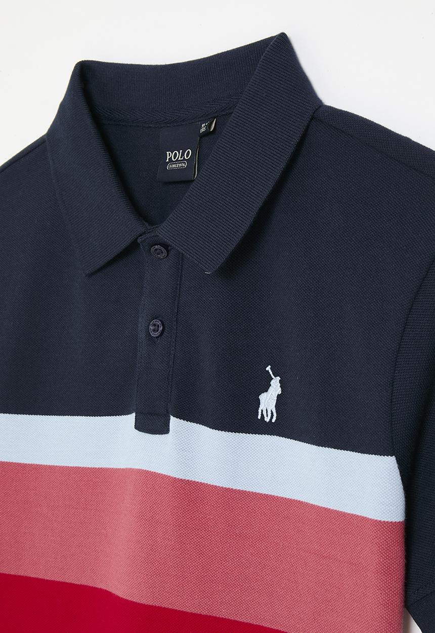 POLO - Boys warren striped short sleeve golfer - multi