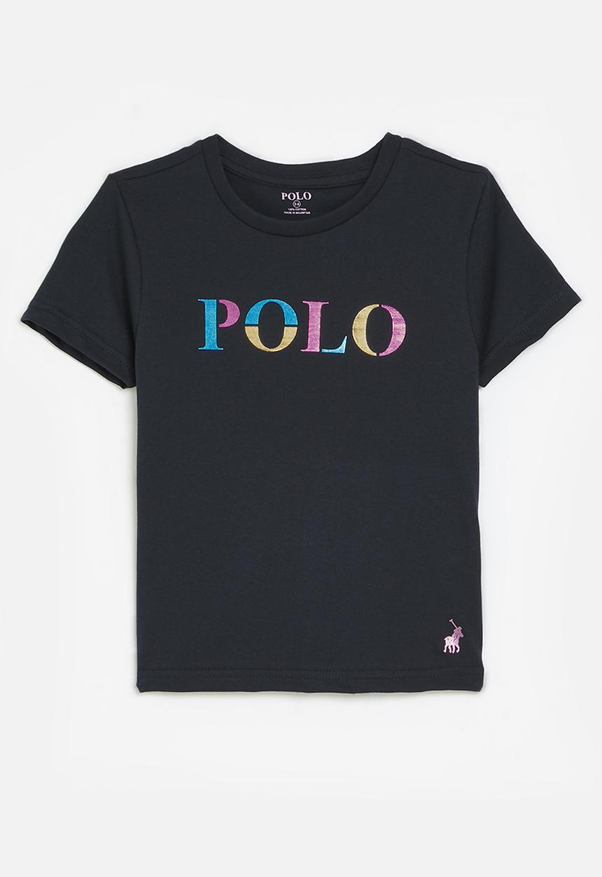 POLO - Girls paige short sleeve foiled tee - navy