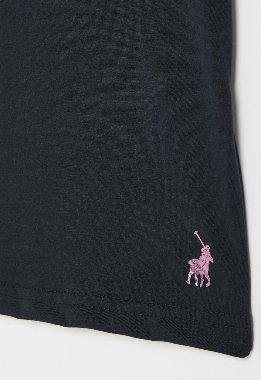 POLO - Girls paige short sleeve foiled tee - navy