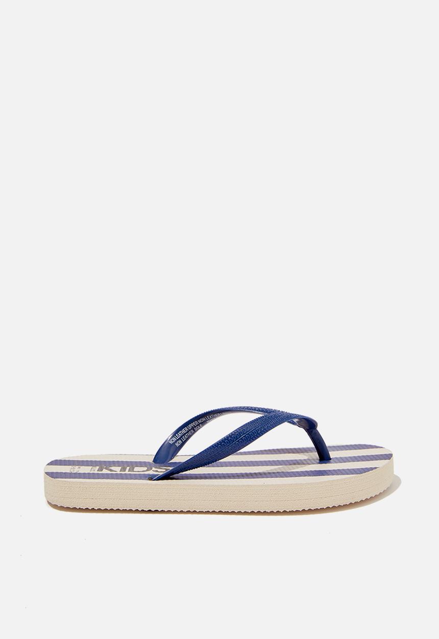 Cotton On - Printed flip flop - stripe/ in the navy