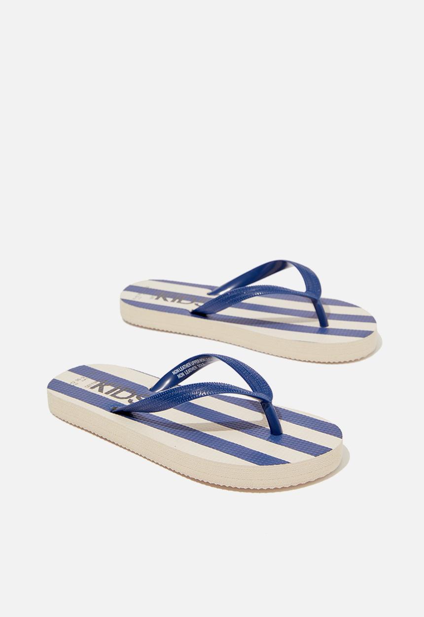Cotton On - Printed flip flop - stripe/ in the navy