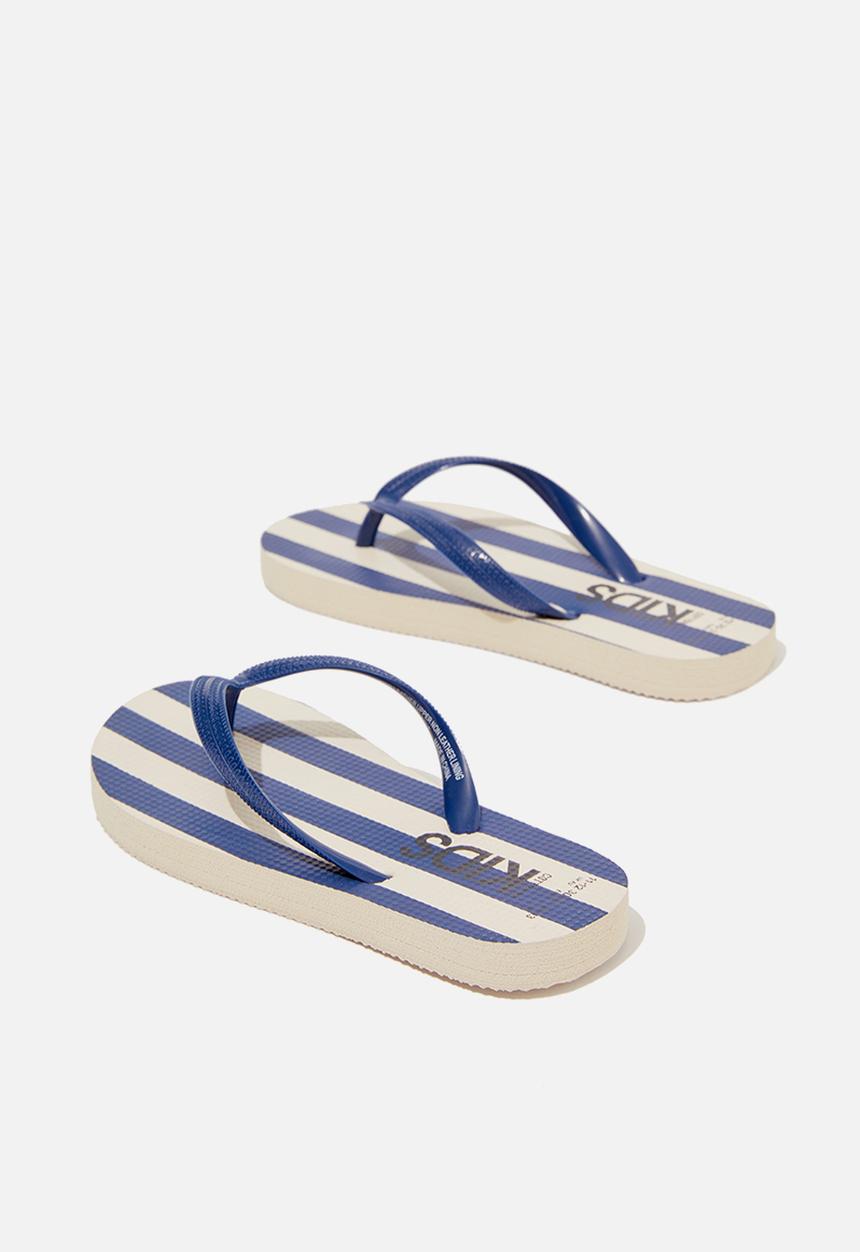Cotton On - Printed flip flop - stripe/ in the navy