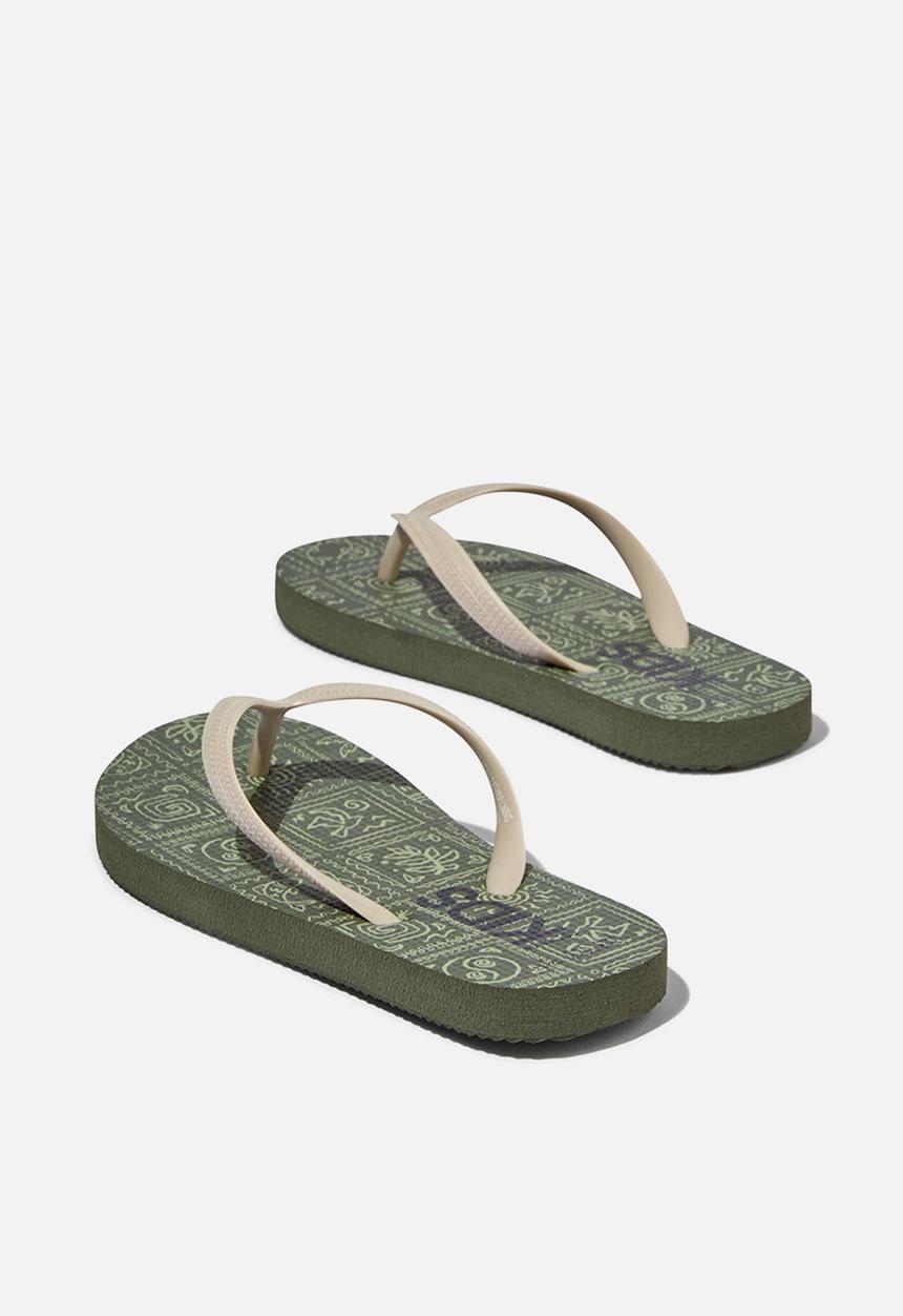 Cotton On - Printed flip flop - swag green/deep sage medi coast