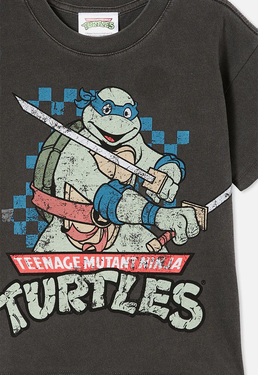 Cotton On - License drop shoulder short sleeve tee - lcn nic phantom/tmnt shell