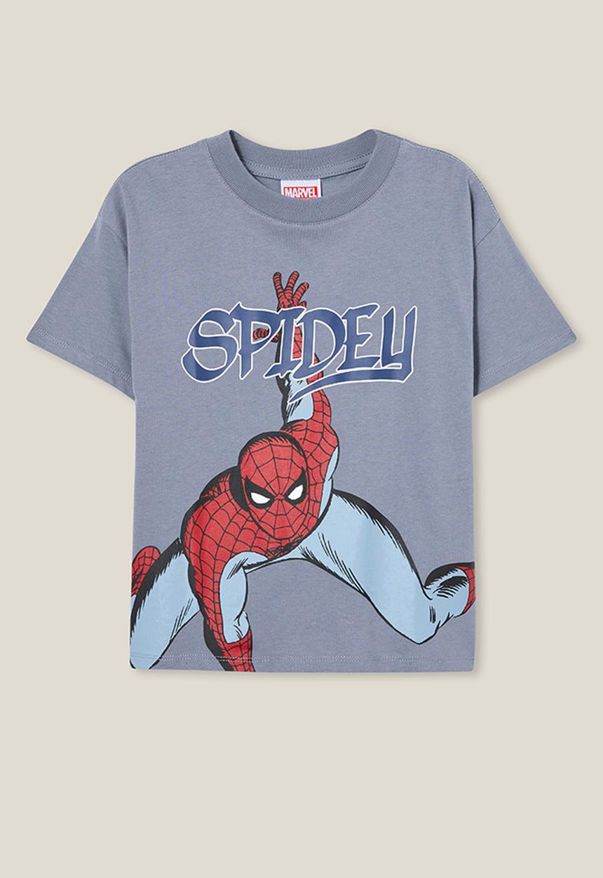Cotton On - License drop shoulder short sleeve tee - lcn mar steel/spidey 1962
