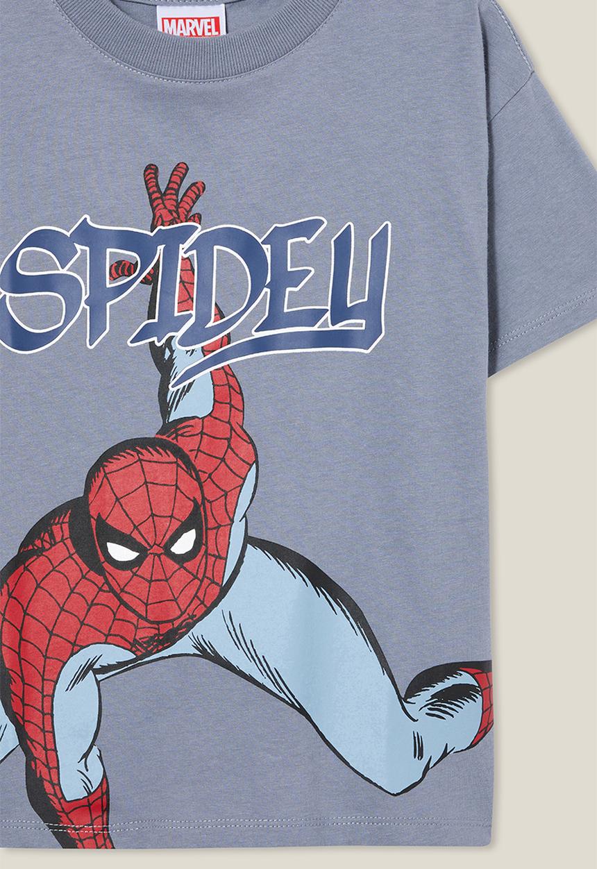 Cotton On - License drop shoulder short sleeve tee - lcn mar steel/spidey 1962