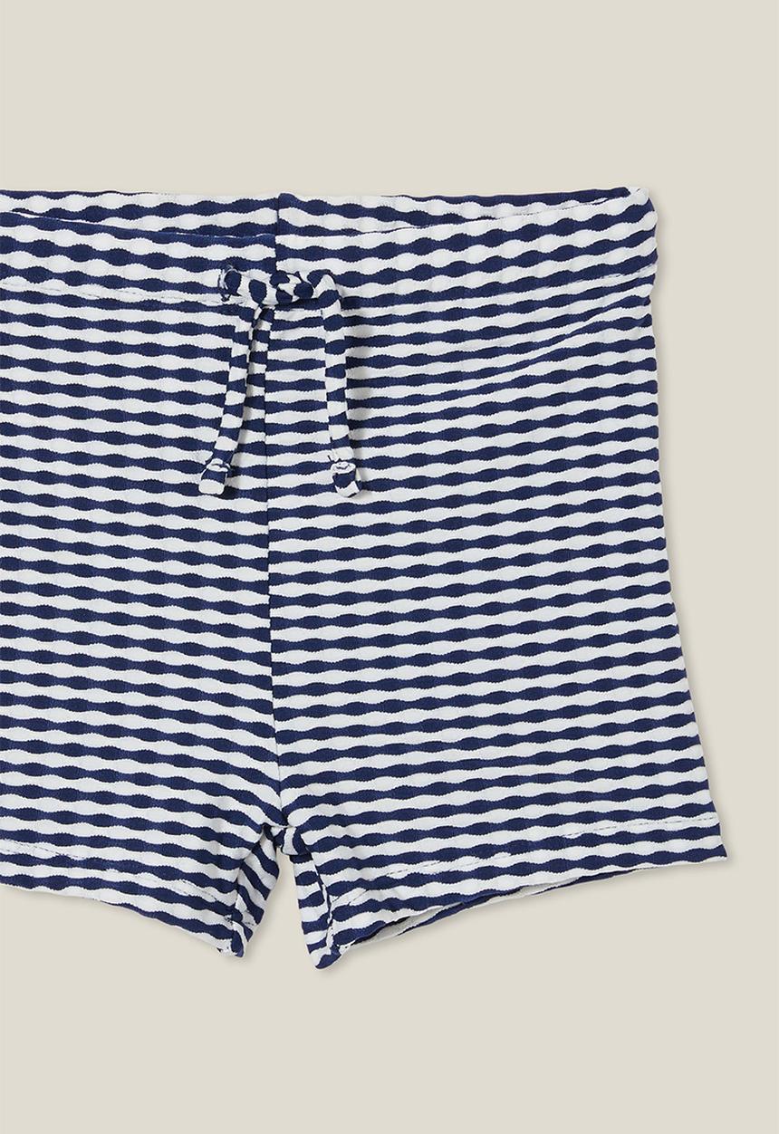 Cotton On - Billy boyleg swim trunk - in the navy/texture stripe