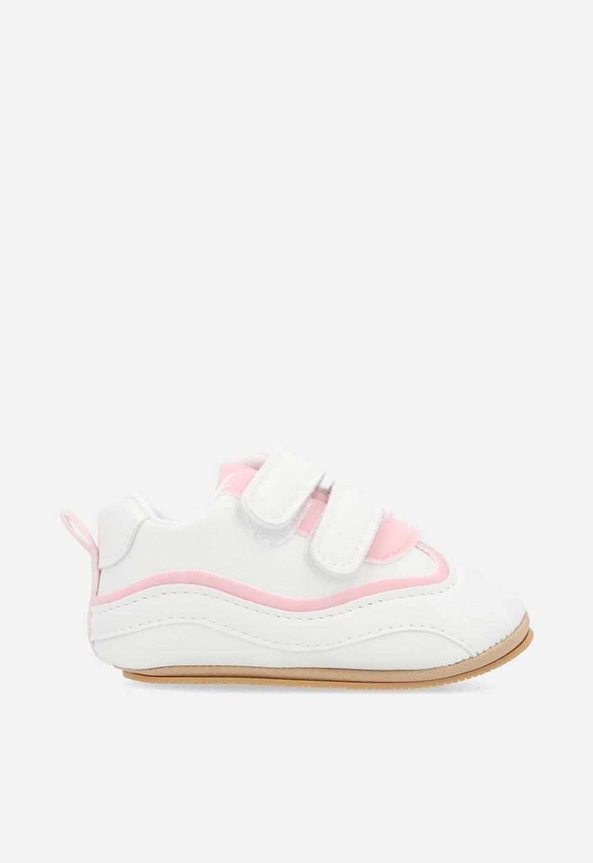 Pop Candy - Twin velcro strap sneakers - pink & white