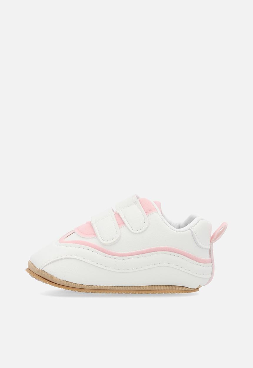 Pop Candy - Twin velcro strap sneakers - pink & white