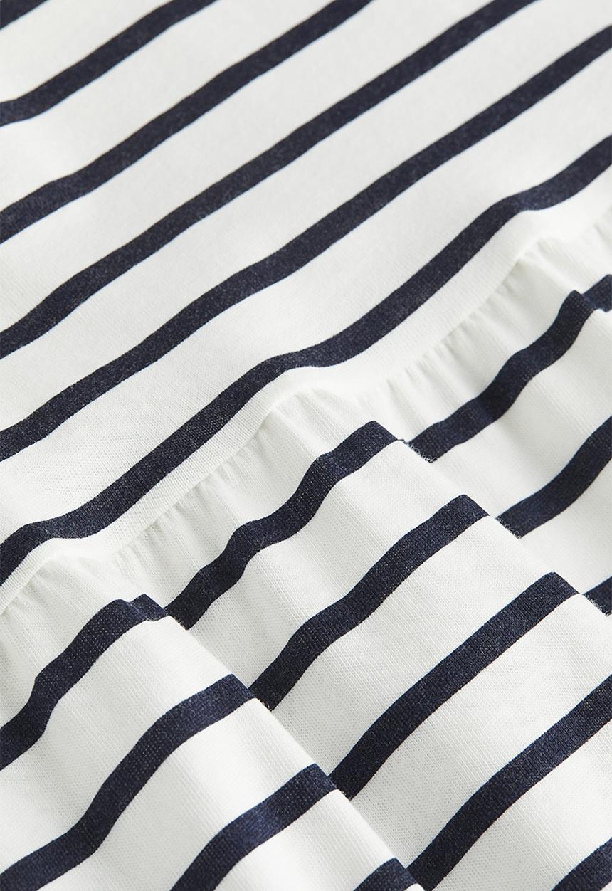 H&M - Cotton jersey dress - white/striped