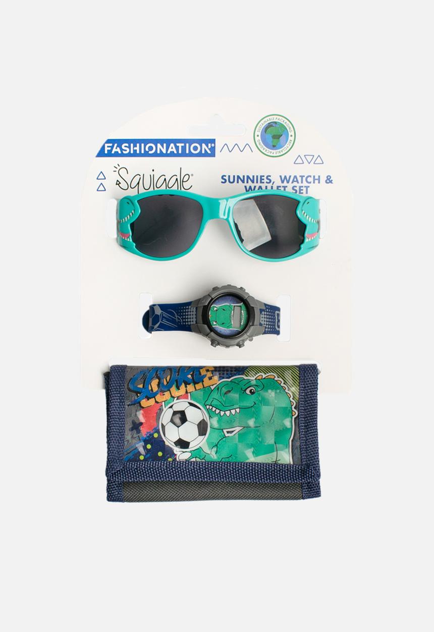 Character Group - Watch wallet & sunnies set t-rex - blue