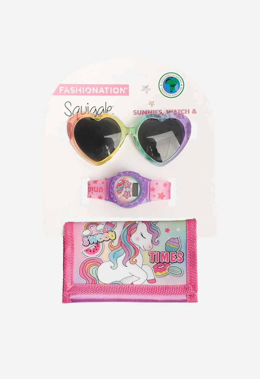 Character Group - Watch wallet & sunnies set sweet unicorn - pink