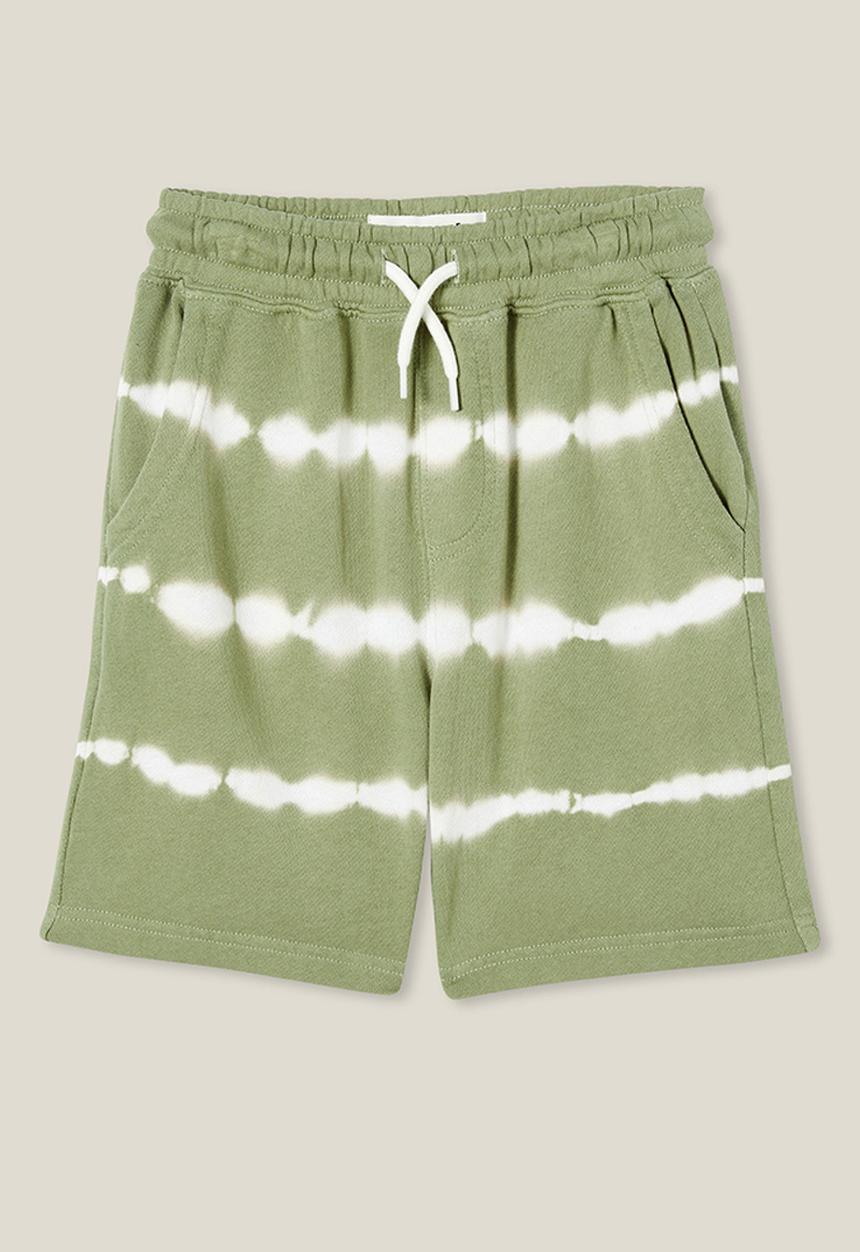 Cotton On - Harlow longline fleece short - deep sage/vanilla tie dye