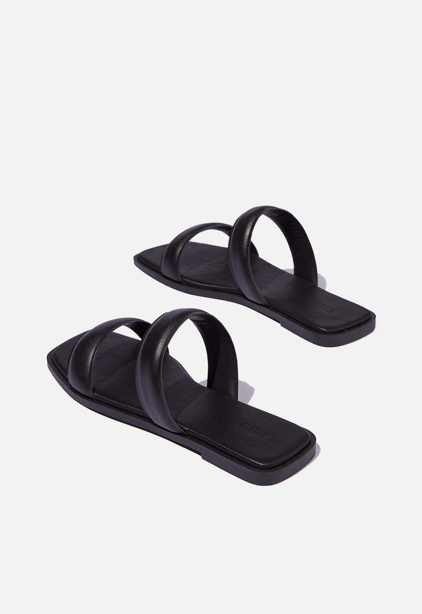 Cotton On - Palma padded slide - black smooth