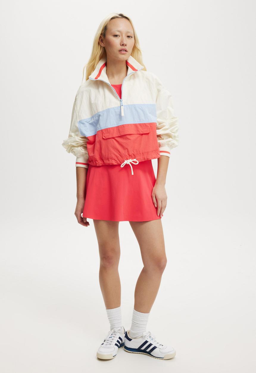 Cotton On - Training Anorak - Coconut Milk & Frenchie Red