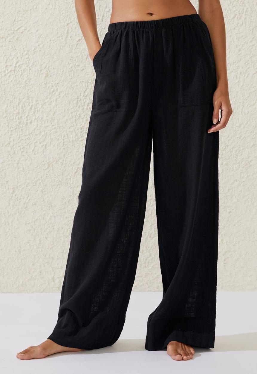 Cotton On - Relaxed Pocket Beach Pant - Black