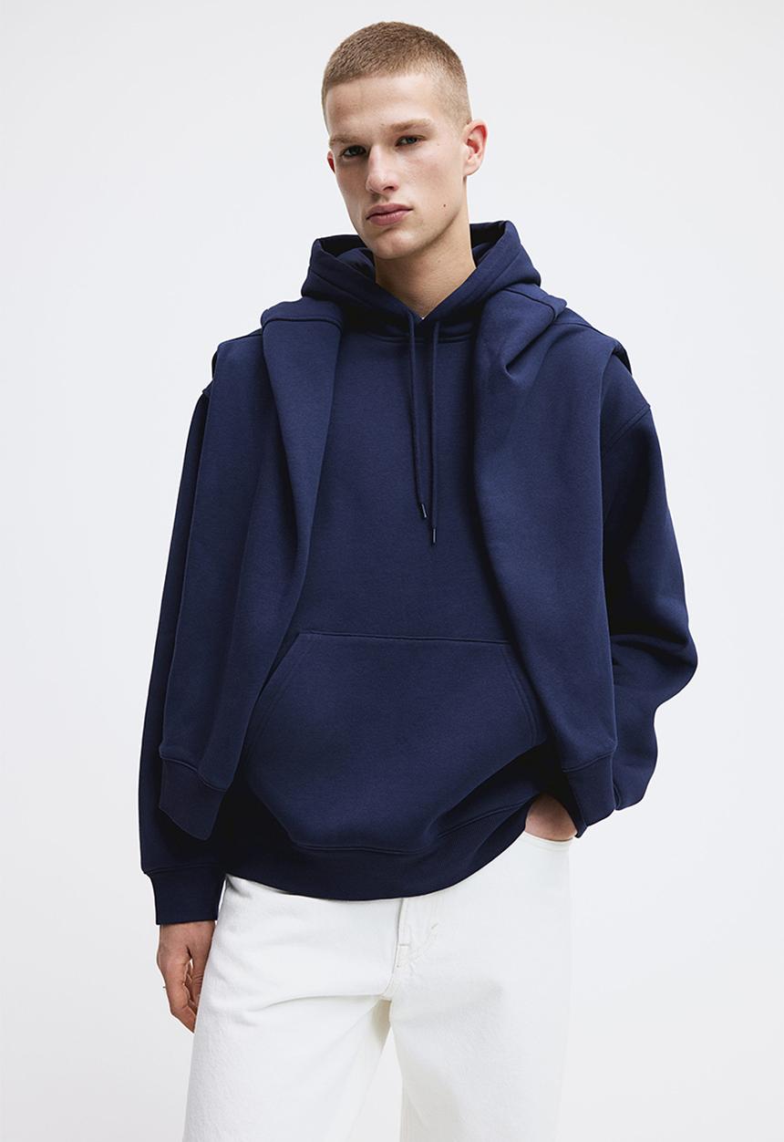 H&M - Loose fit hoodie - navy blue 