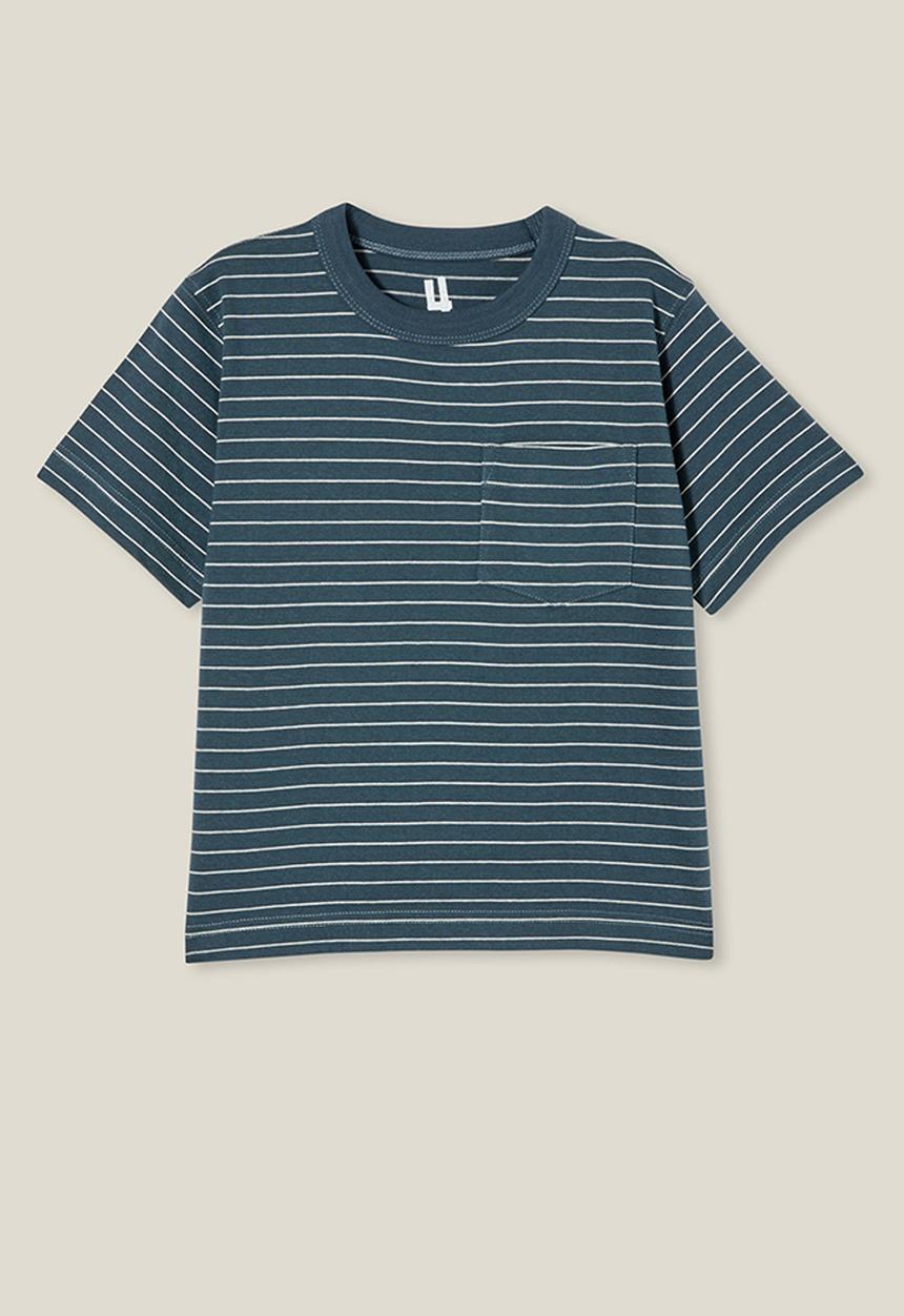 Cotton On - The essential short sleeve tee - stargazer/vanilla stripe