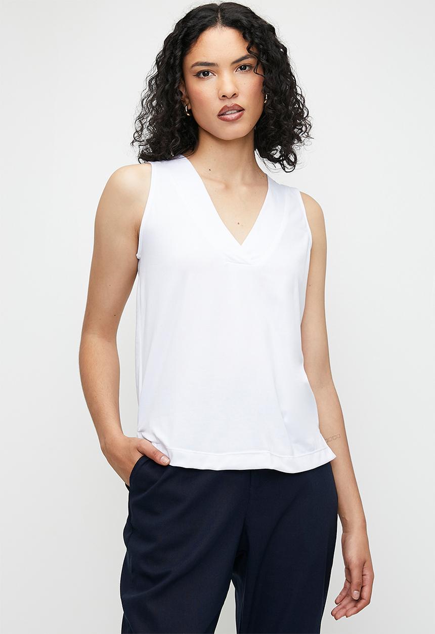edit - V- Neck Vest - White