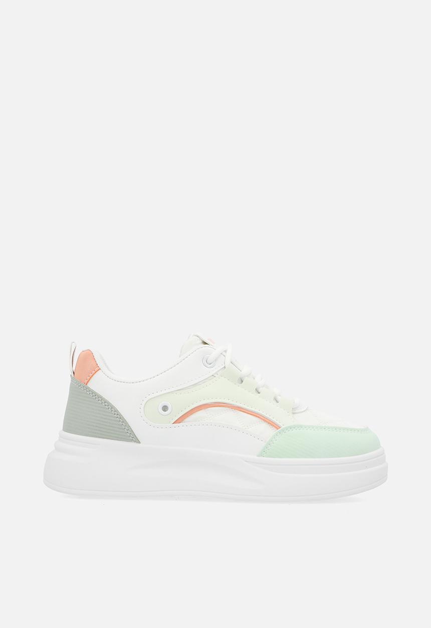 Pop Candy - Lace up sneakers-light blue & white