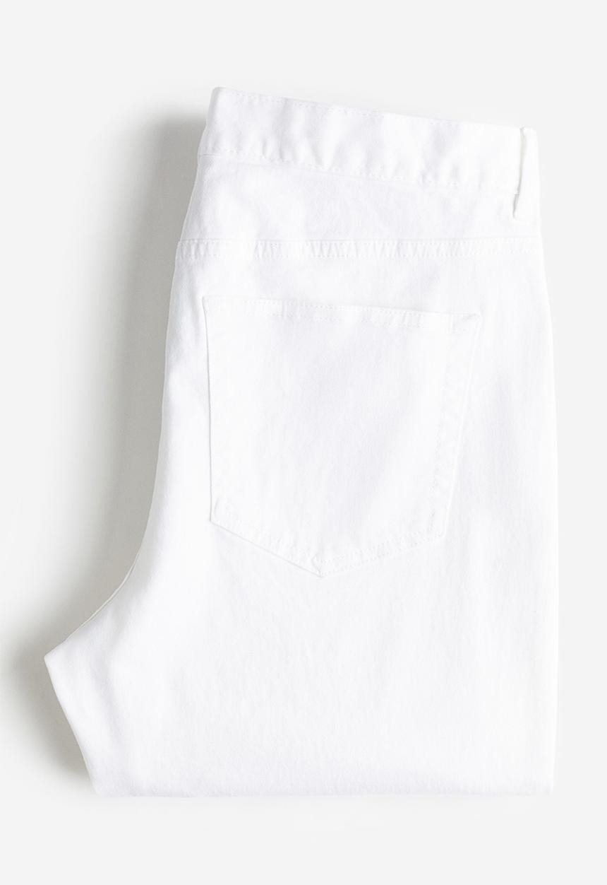 H&M - Slim fit cotton twill trousers - white