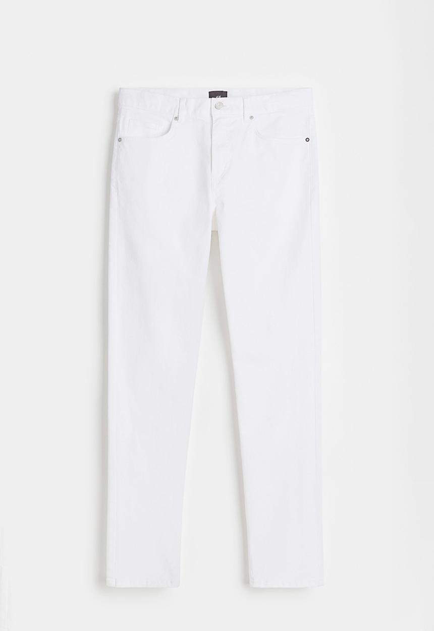 H&M - Slim fit cotton twill trousers - white