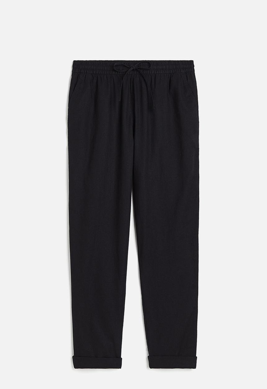 H&M - Linen-blend joggers - black