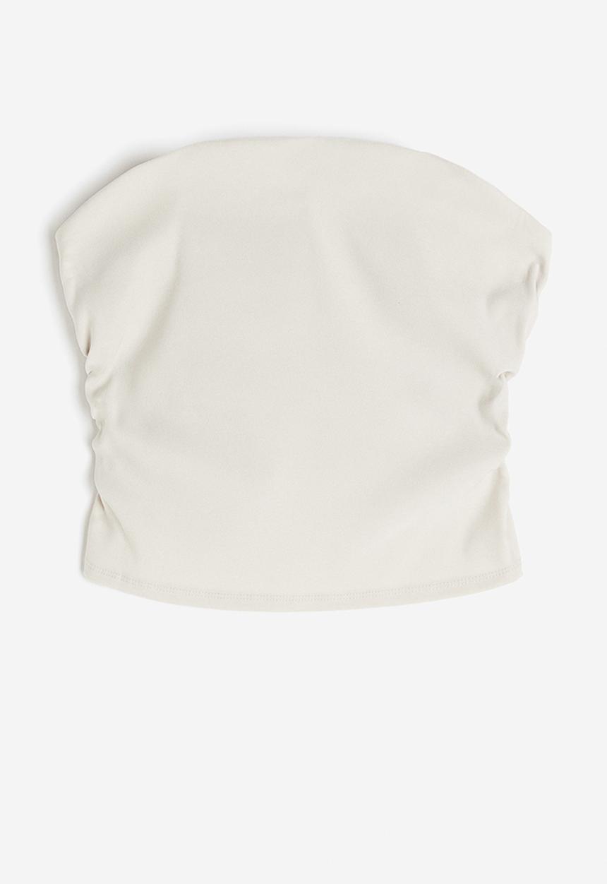 H&M - Gathered corset top - light beige