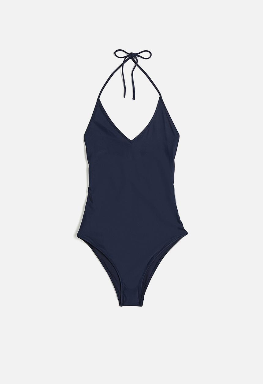 H&M - Halterneck swimsuit - navy blue 