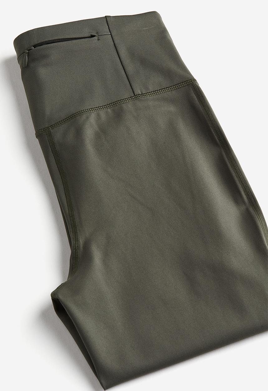 H&M - Drymove™ running leggings - dark khaki green