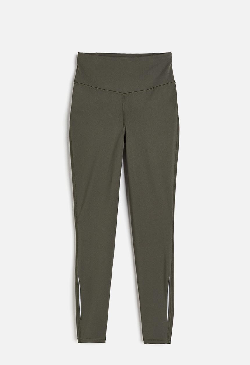 H&M - Drymove™ running leggings - dark khaki green