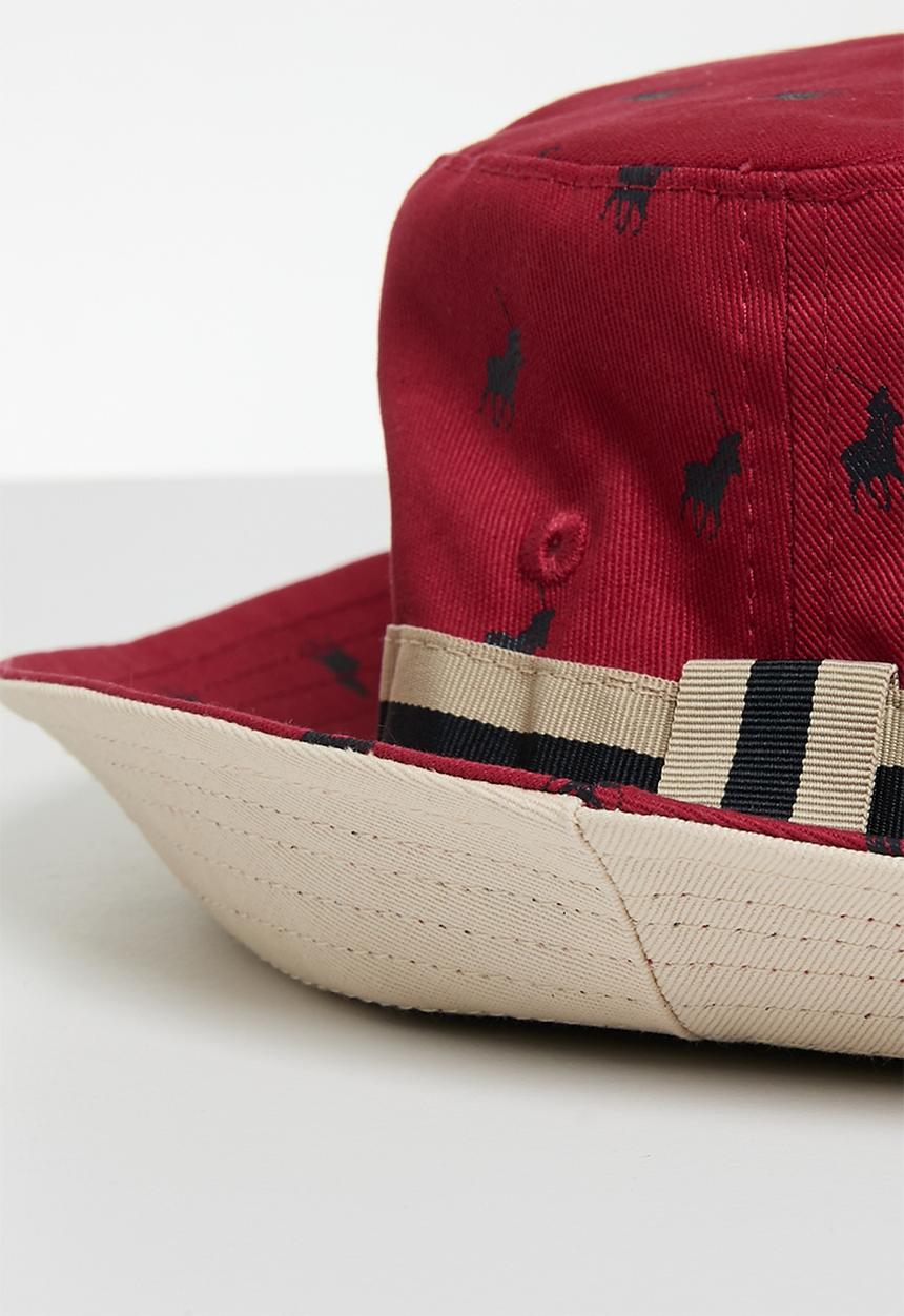 POLO - Monogram Reversible Bucket - Ash Stone/Red Bark