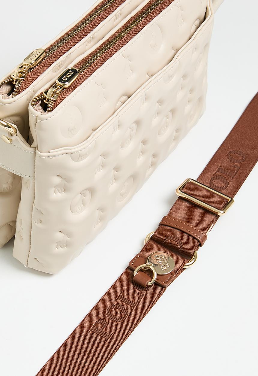 POLO - Luna double zip sling bag - ecru