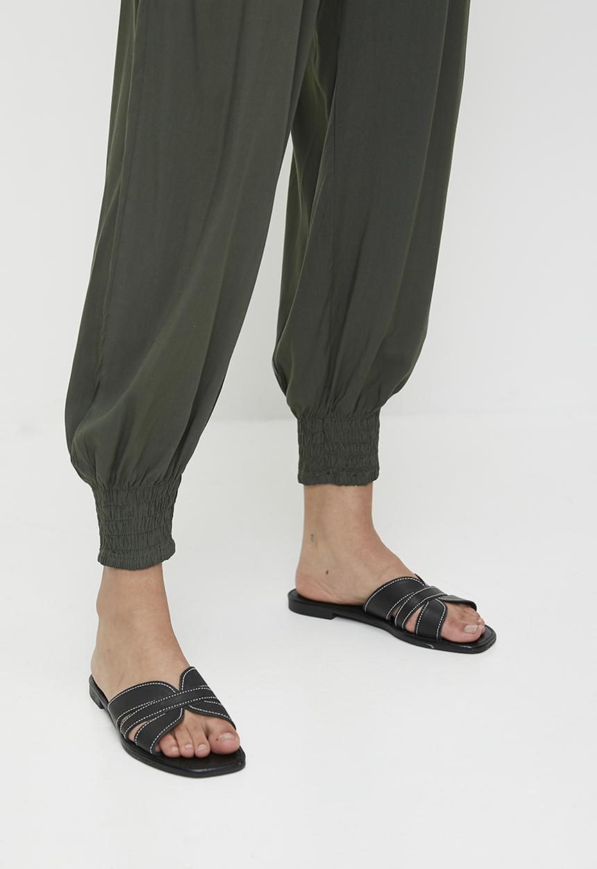 Stella Morgan - Rouched Woven Slacks - Khaki