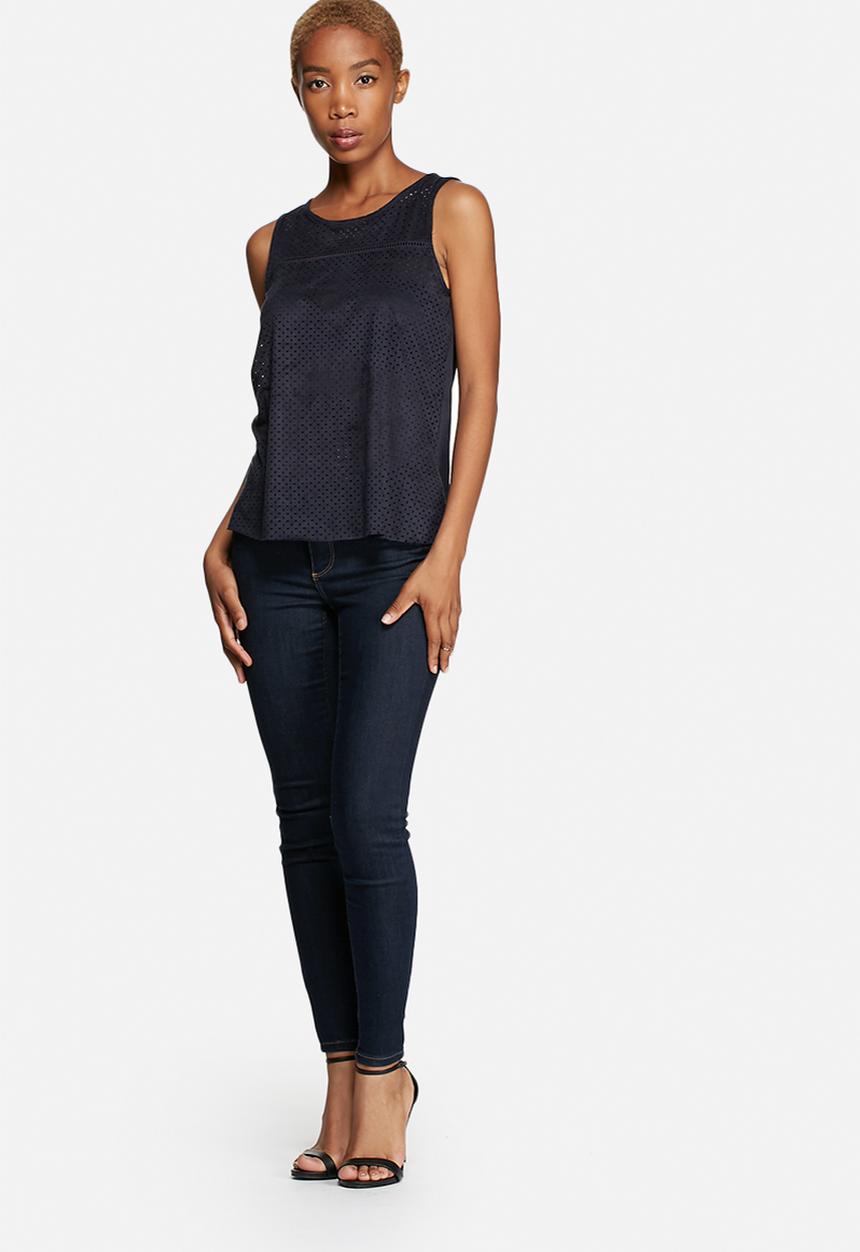 ONLY - Macy Faux Suede Lazercut Top
