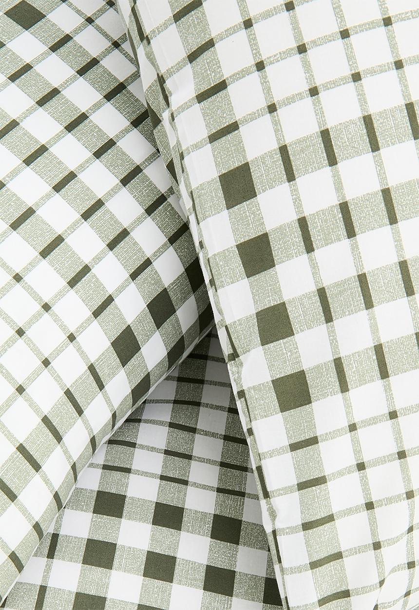 Sixth Floor - Moss Check Polycotton Duvet Set - moss check